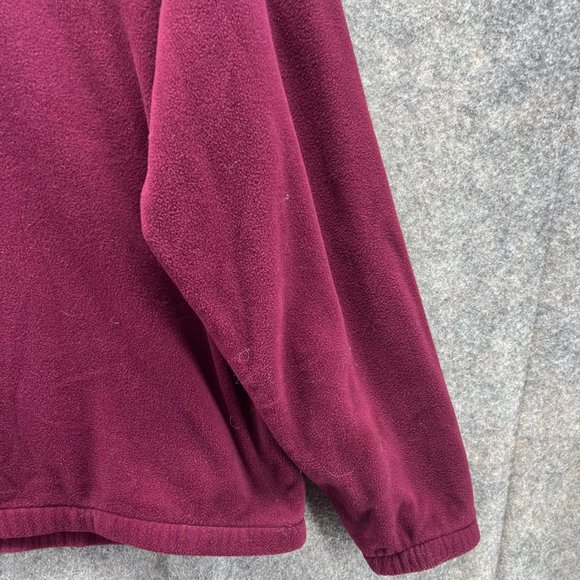 LL Bean Sweater Men Large Burgundy 1/4 Zip Sweatshirt Warm Outdoors Fleece VTG - Picture 4 of 12